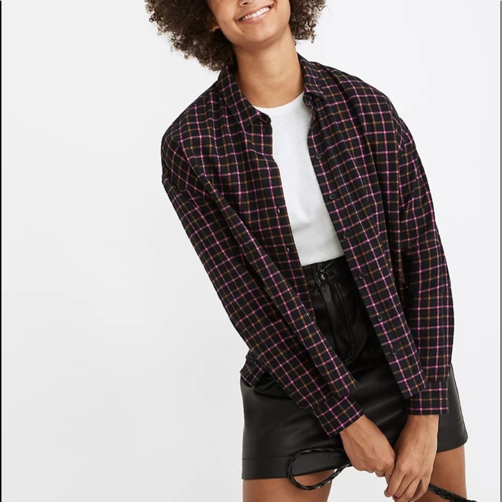 MADEWELL nwt Westlake shirt in Stoppard plaid cozy cotton flannel size XL